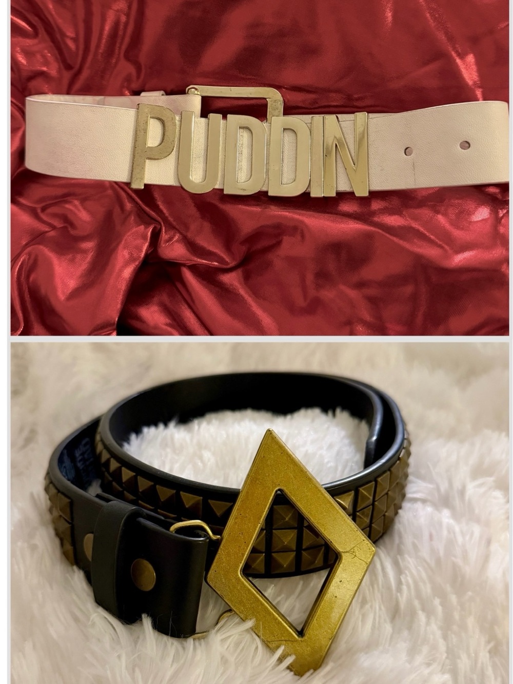 Harley Quinn Belt with Gold Buckle and PUDDIN Chocker